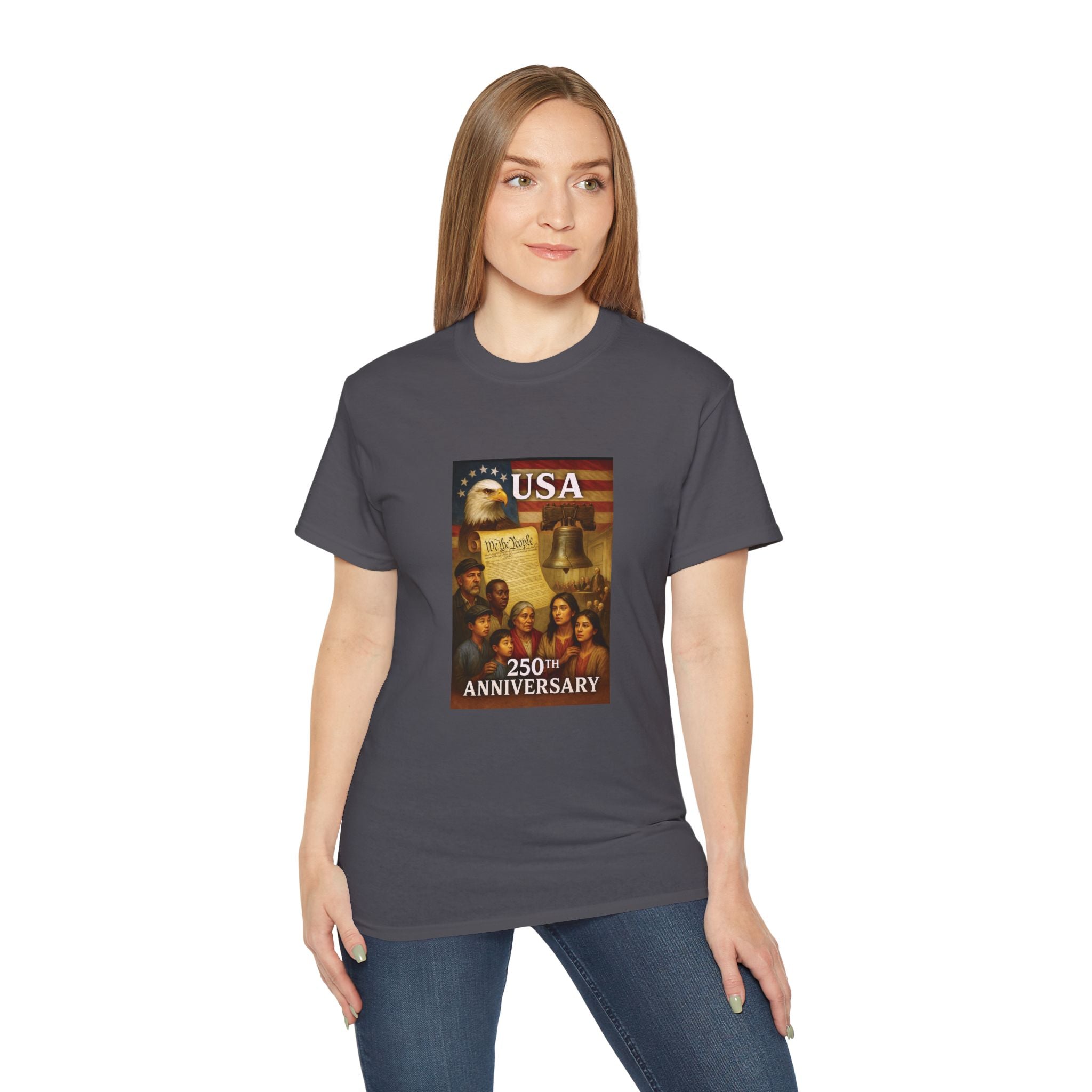 250th USA Anniversary Immigrants Unisex Cotton Tee