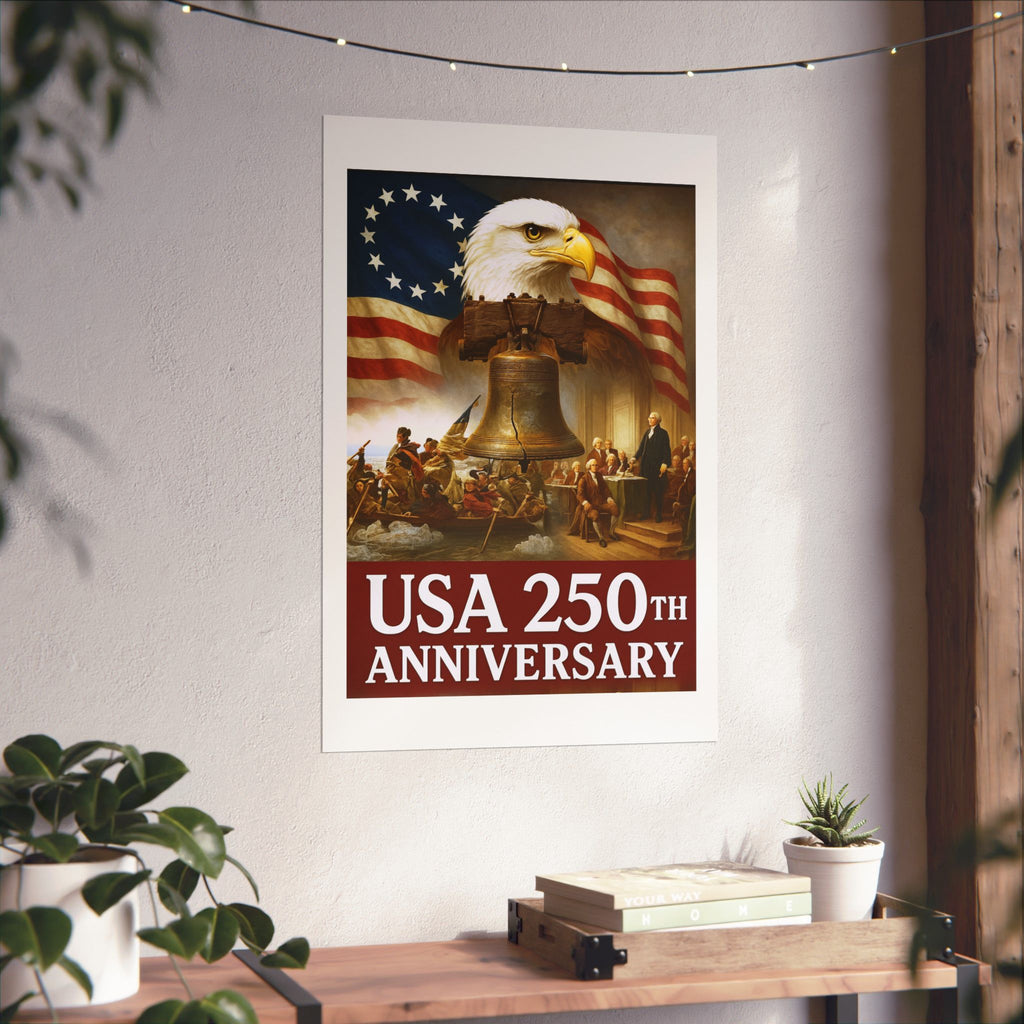 250th USA Anniversary Washington Matte Vertical Poster