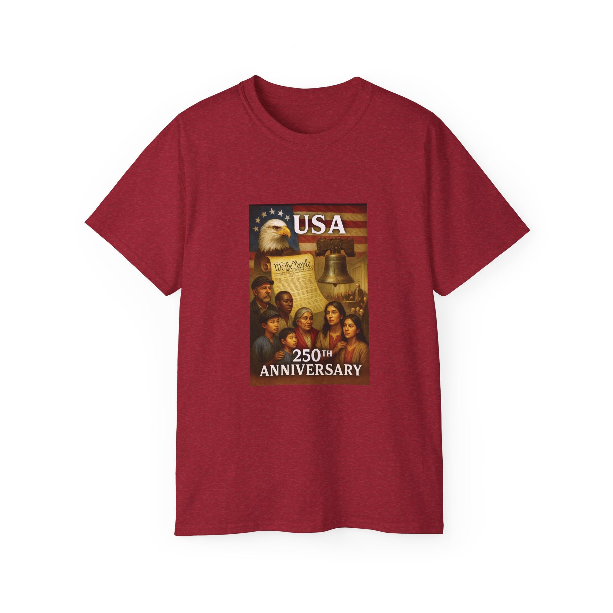 250th USA Anniversary Immigrants Unisex Cotton Tee