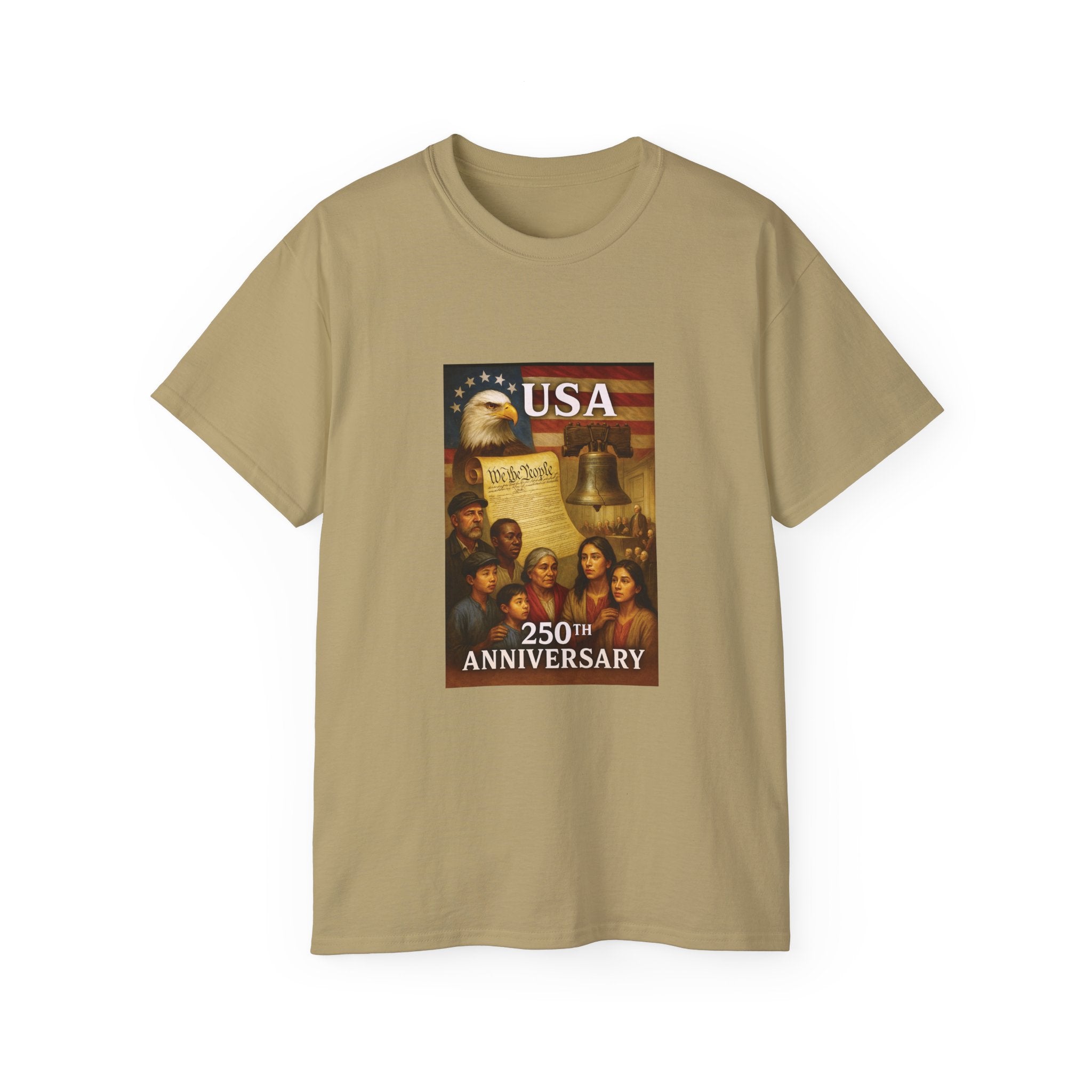 250th USA Anniversary Immigrants Unisex Cotton Tee