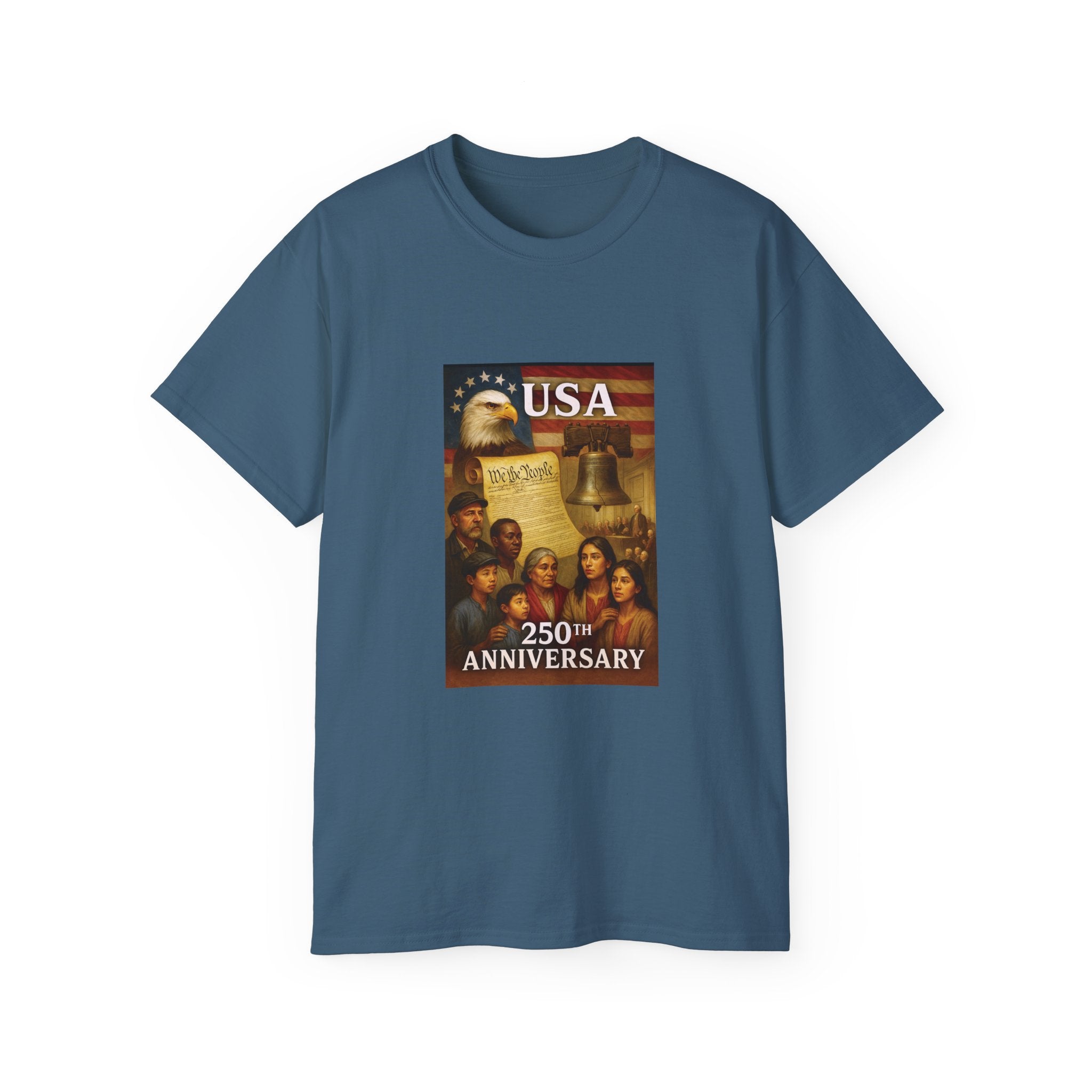 250th USA Anniversary Immigrants Unisex Cotton Tee