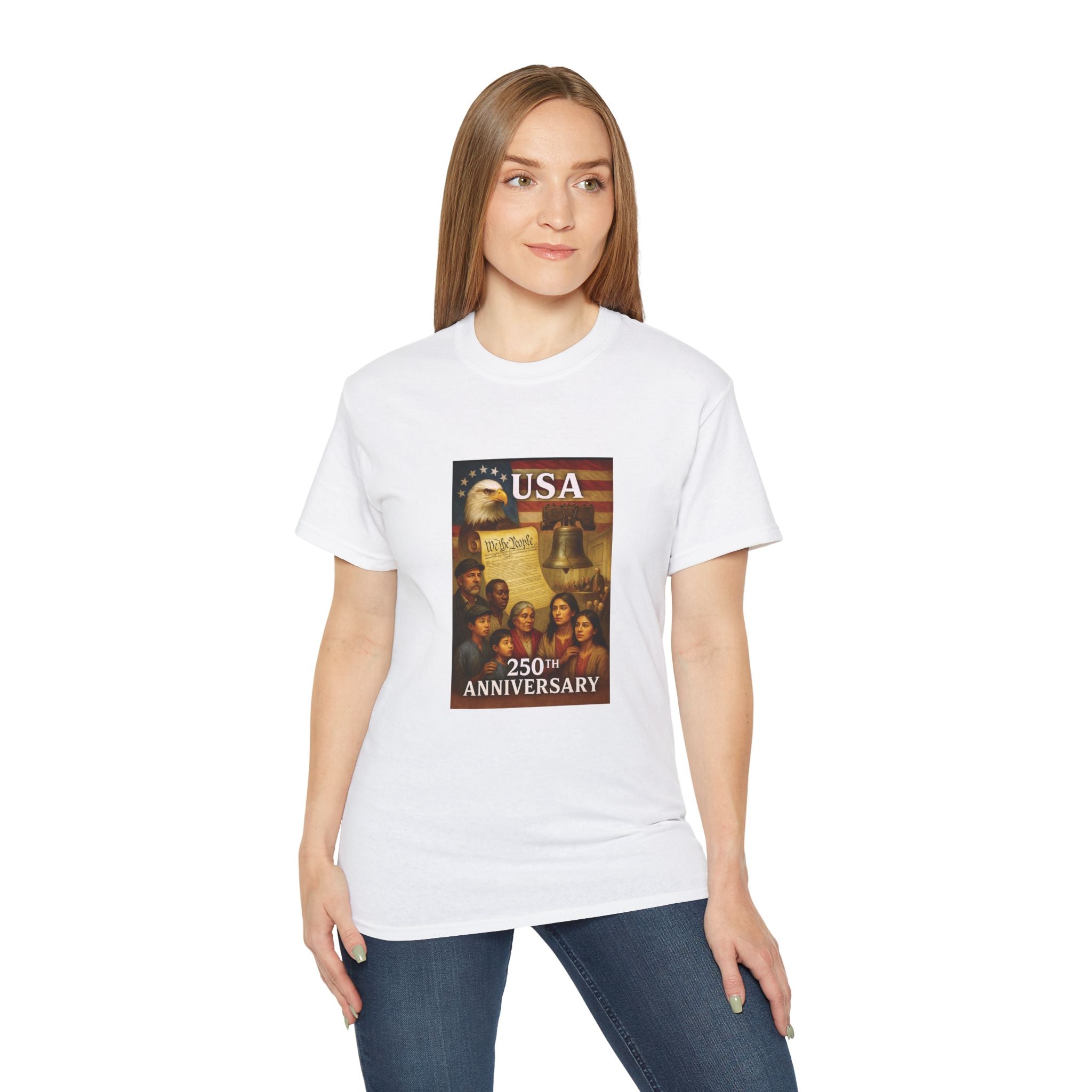 250th USA Anniversary Immigrants Unisex Cotton Tee