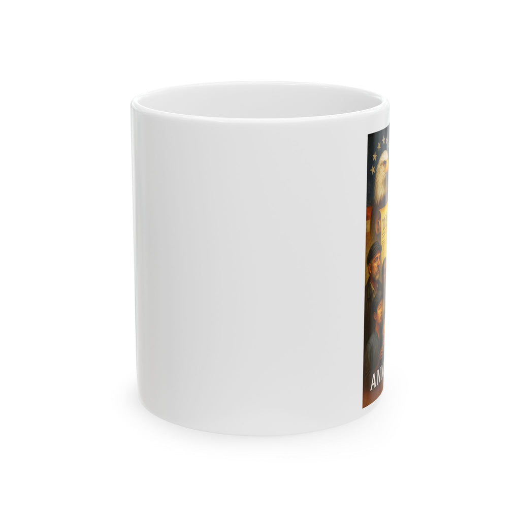 250th USA Anniversary Immigrants Ceramic Mug, (11oz, 15oz)