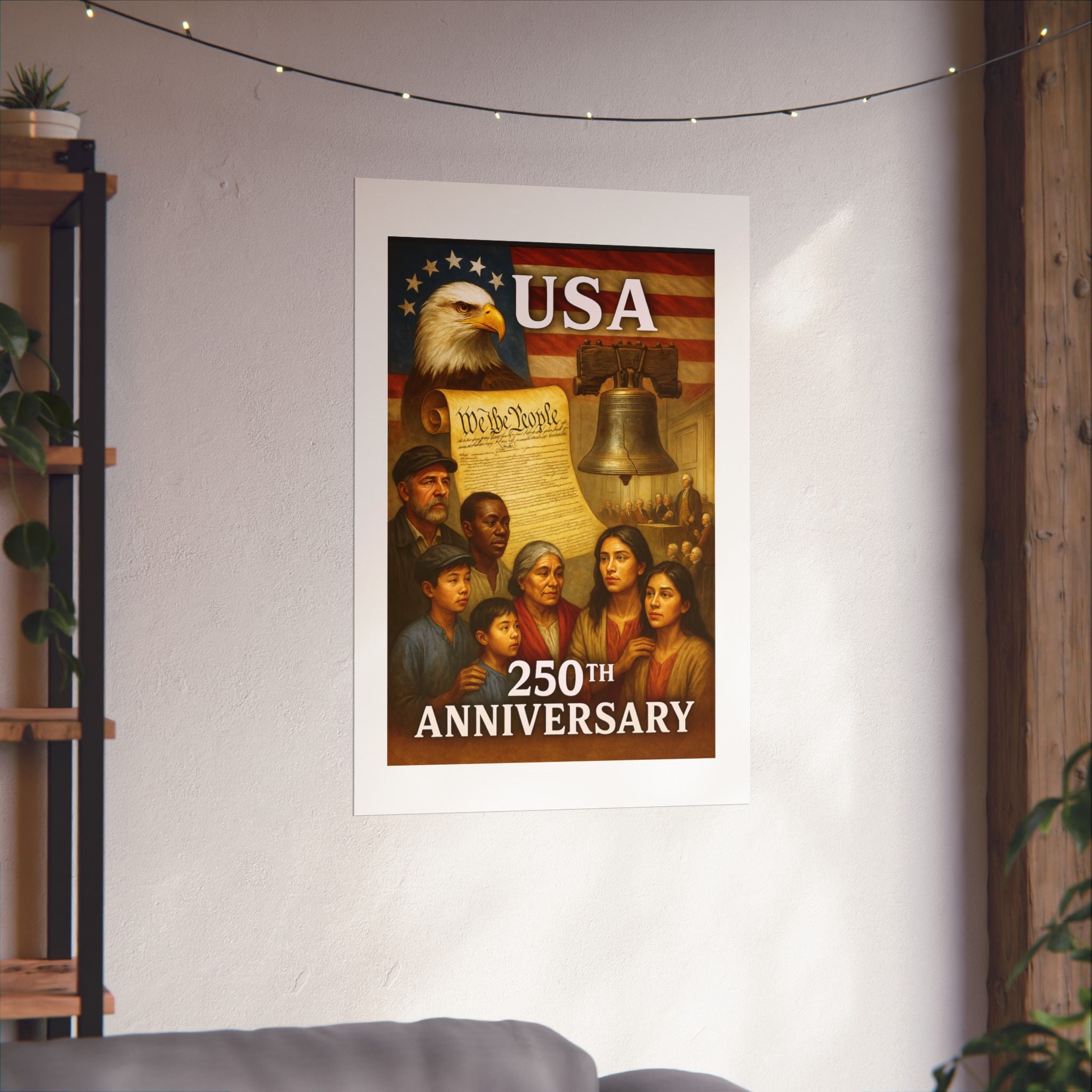 250th USA Anniversary Immigrants Matte Vertical Poster