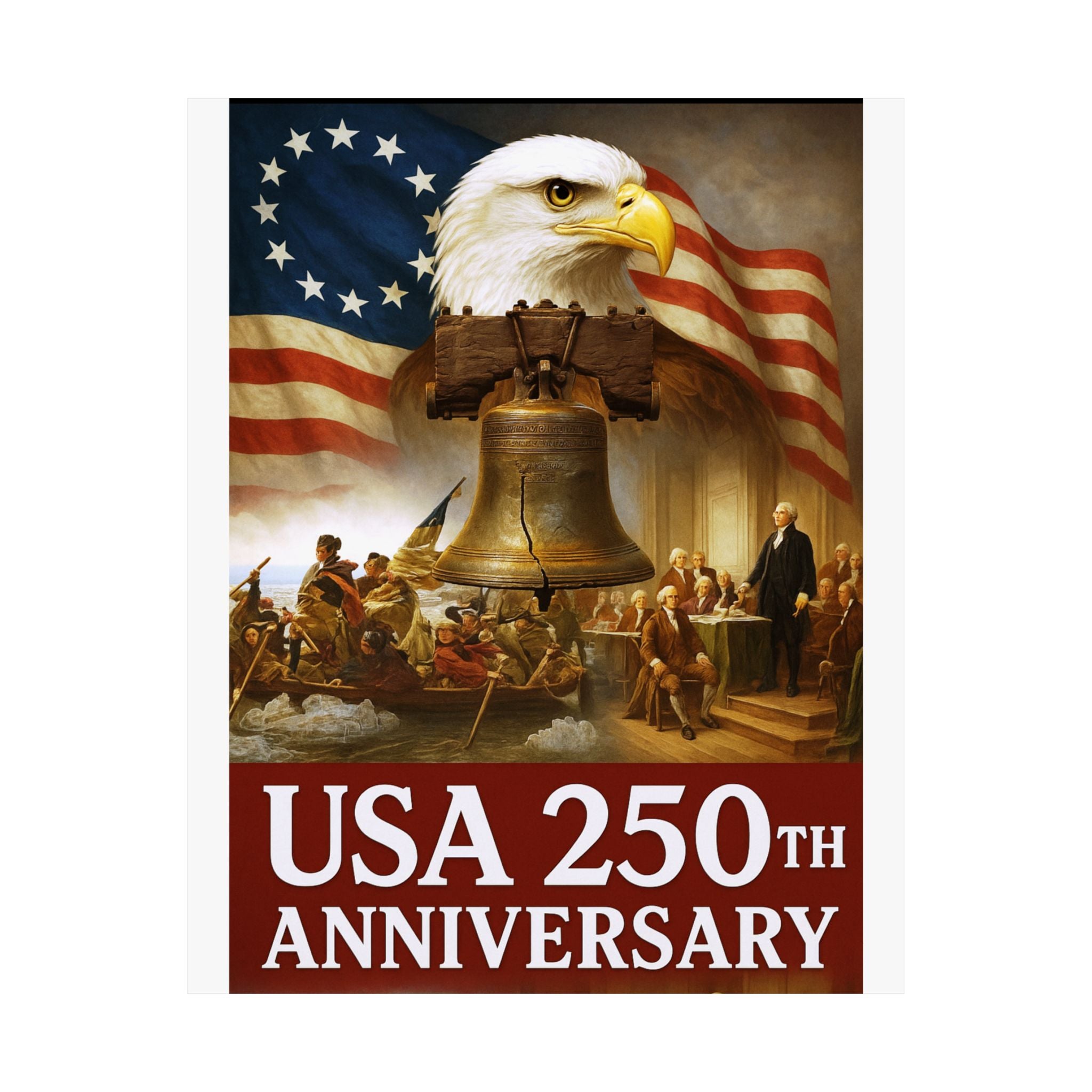 250th USA Anniversary Washington Matte Vertical Poster