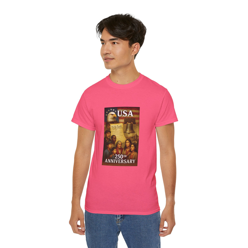 250th USA Anniversary Immigrants Unisex Cotton Tee