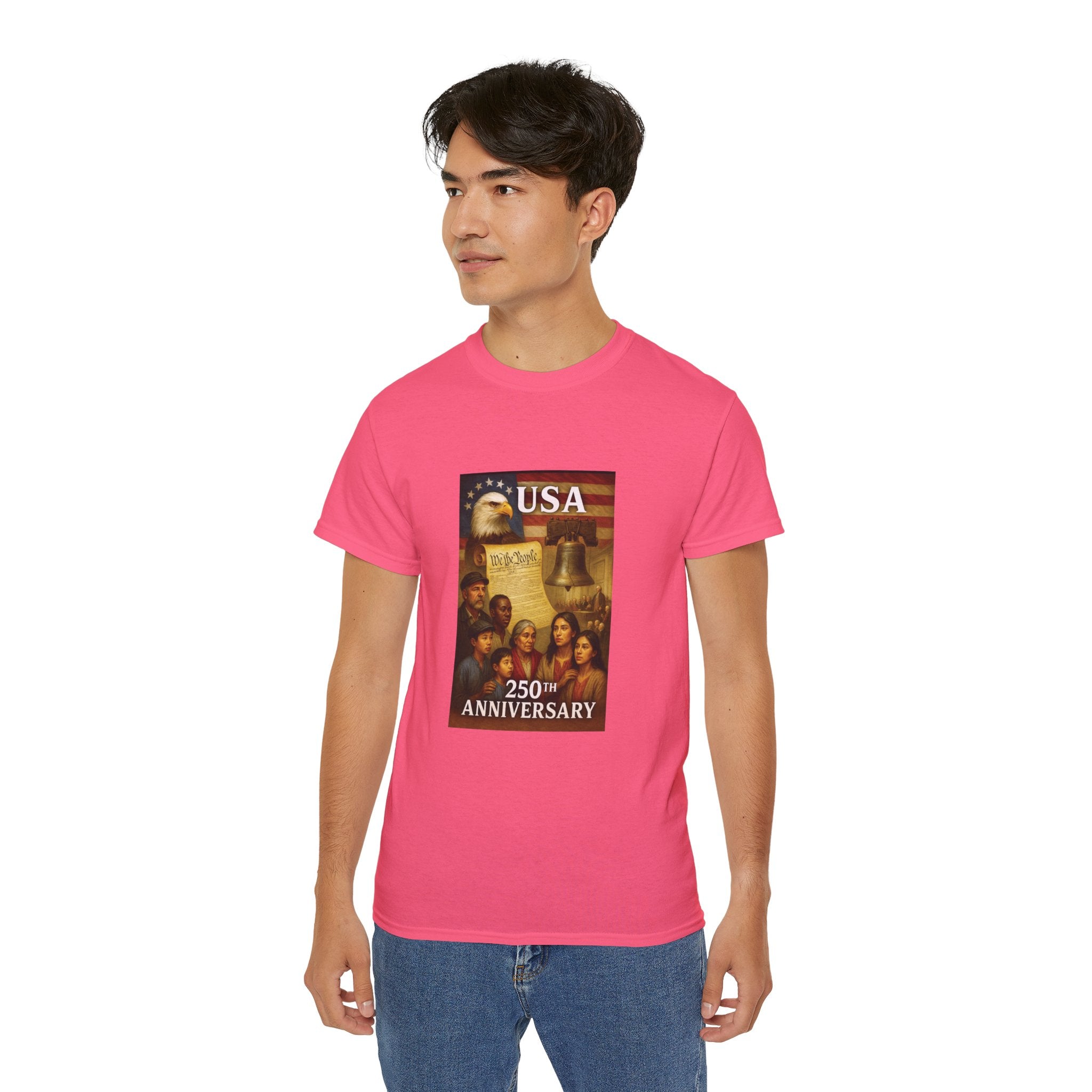 250th USA Anniversary Immigrants Unisex Cotton Tee