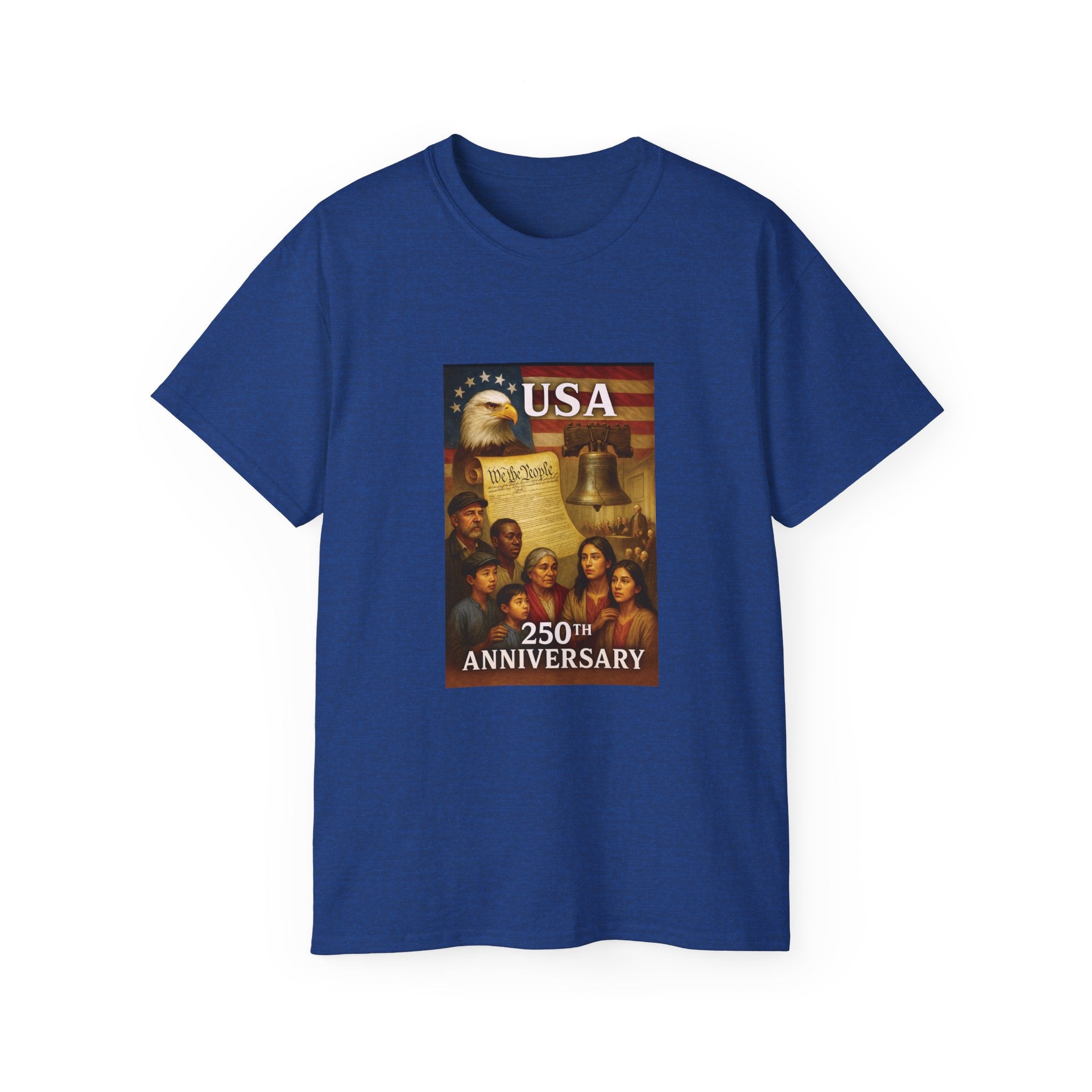 250th USA Anniversary Immigrants Unisex Cotton Tee