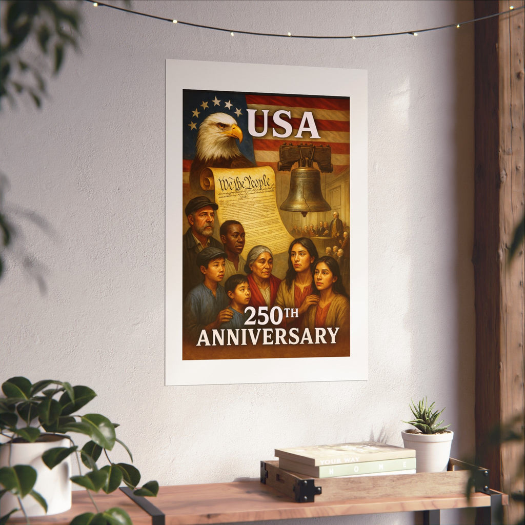 250th USA Anniversary Immigrants Matte Vertical Poster