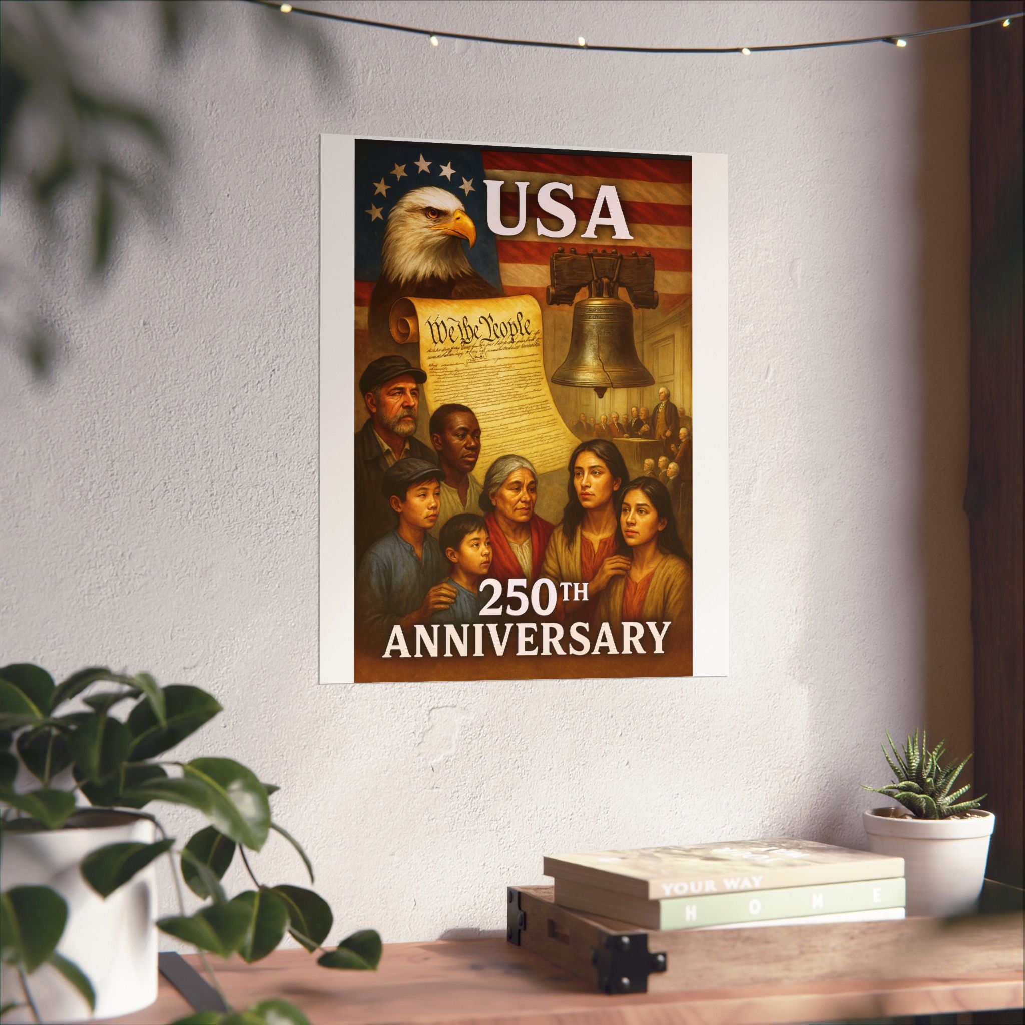 250th USA Anniversary Immigrants Matte Vertical Poster