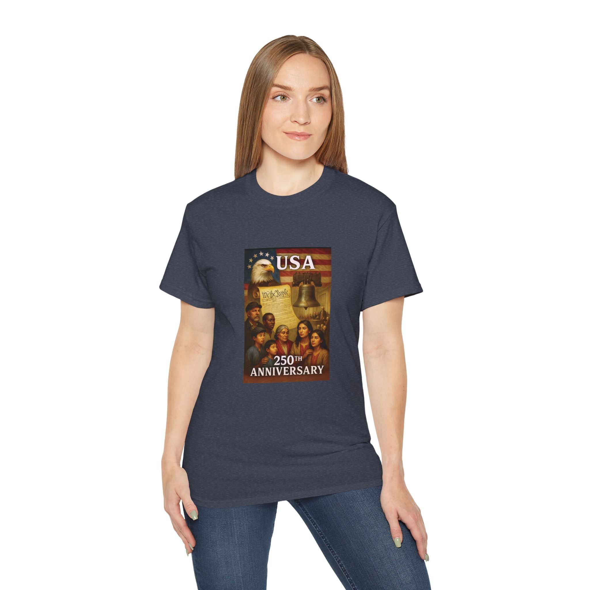 250th USA Anniversary Immigrants Unisex Cotton Tee