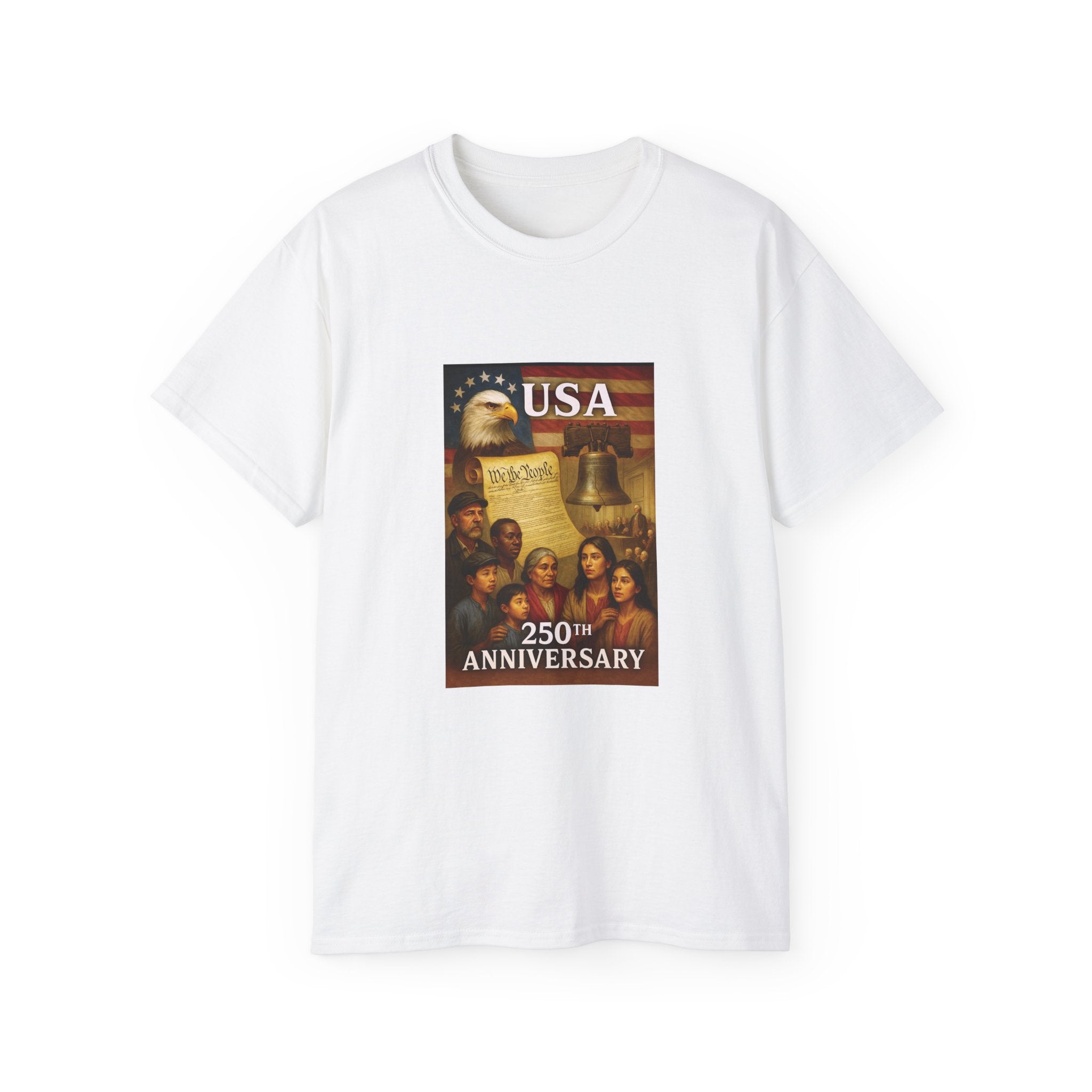 250th USA Anniversary Immigrants Unisex Cotton Tee