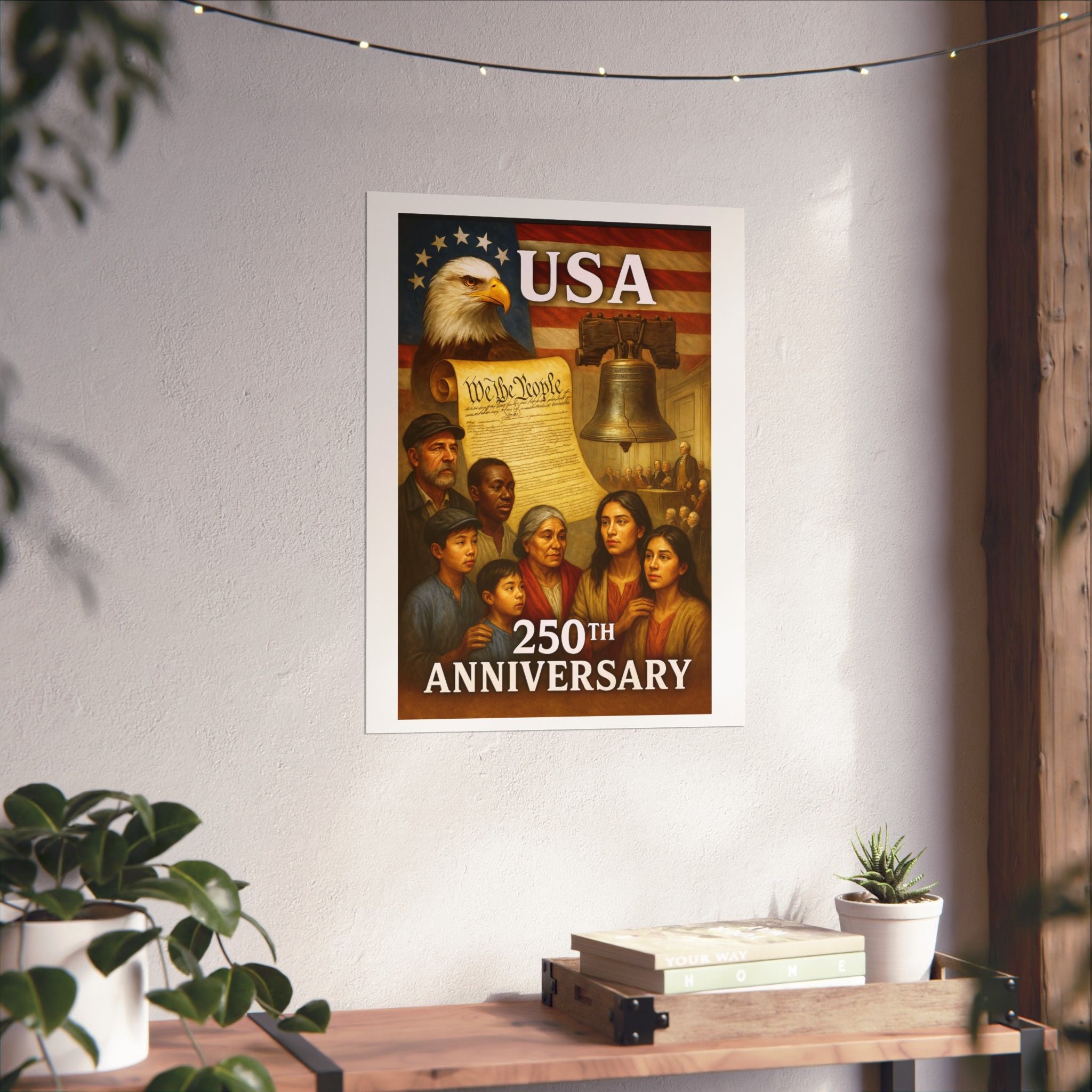 250th USA Anniversary Immigrants Matte Vertical Poster