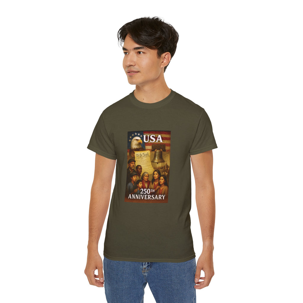 250th USA Anniversary Immigrants Unisex Cotton Tee
