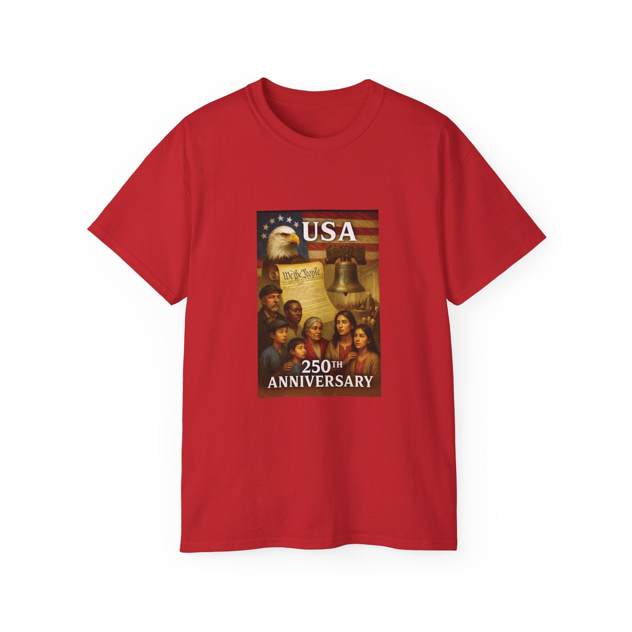 250th USA Anniversary Immigrants Unisex Cotton Tee