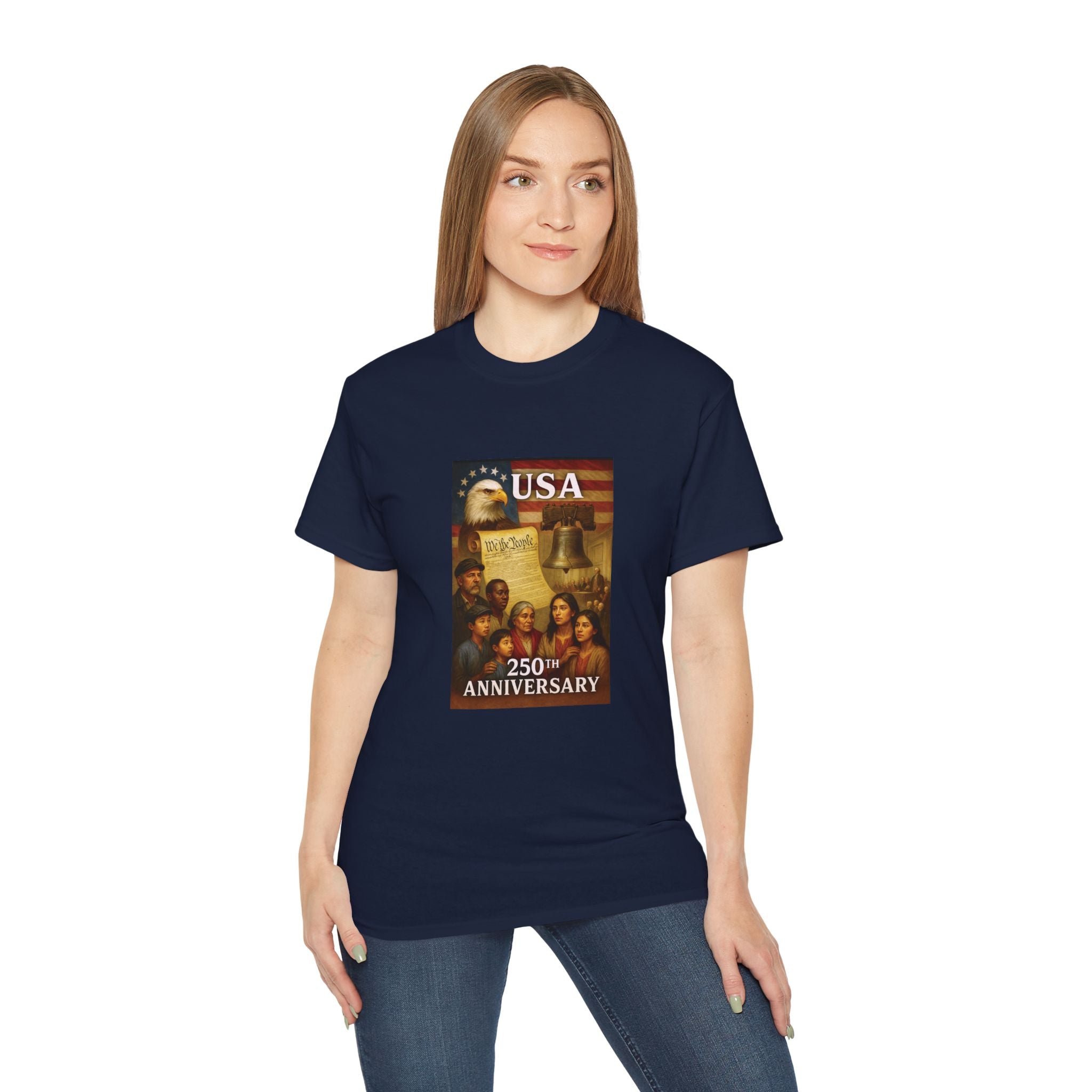 250th USA Anniversary Immigrants Unisex Cotton Tee