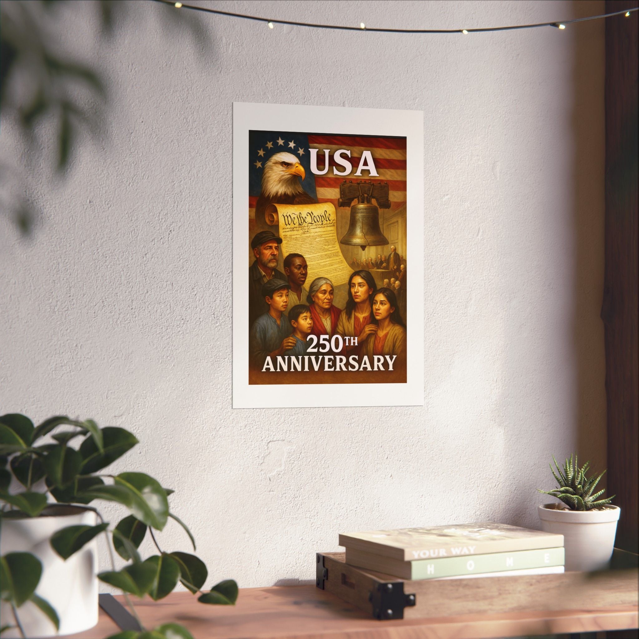 250th USA Anniversary Immigrants Matte Vertical Poster