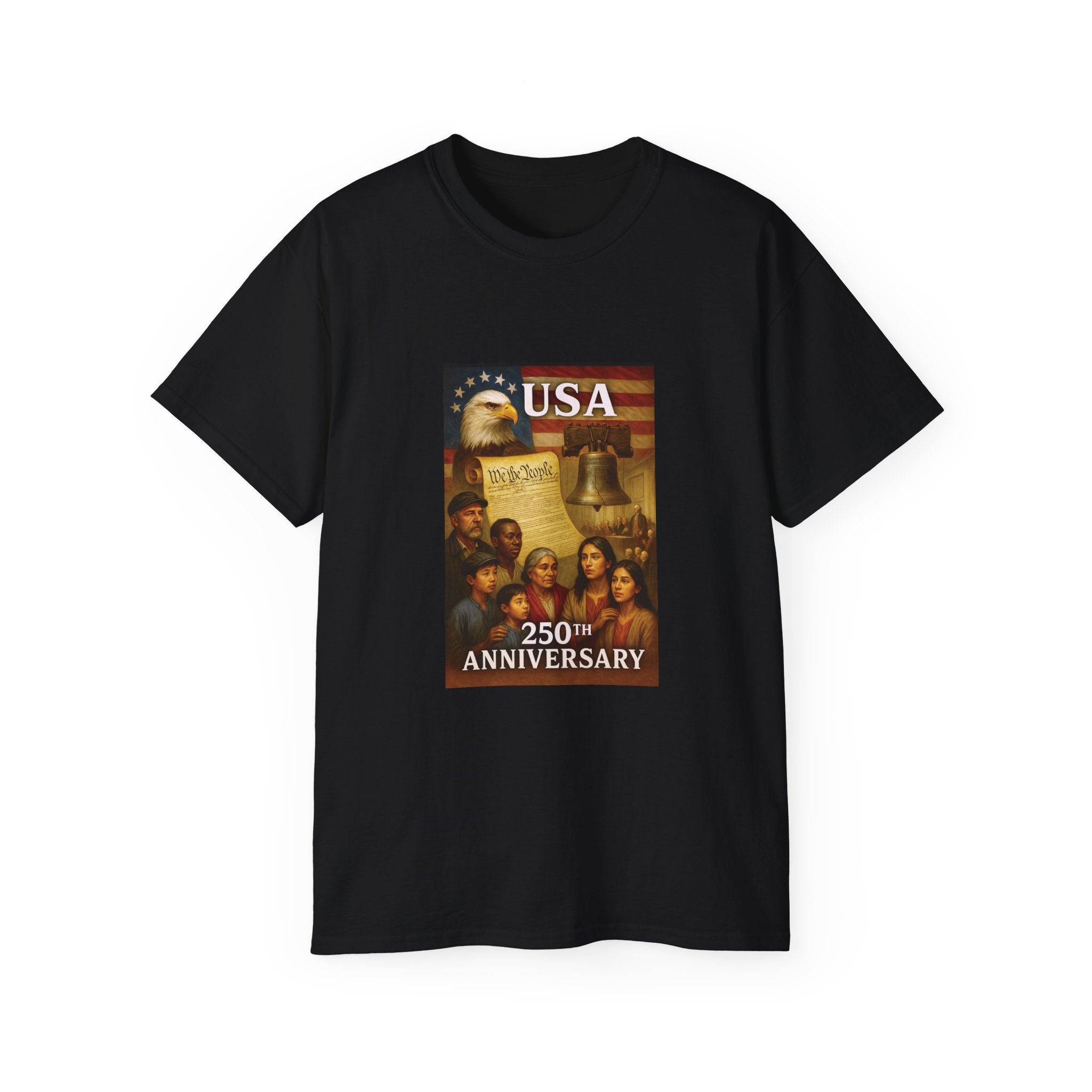 250th USA Anniversary Immigrants Unisex Cotton Tee