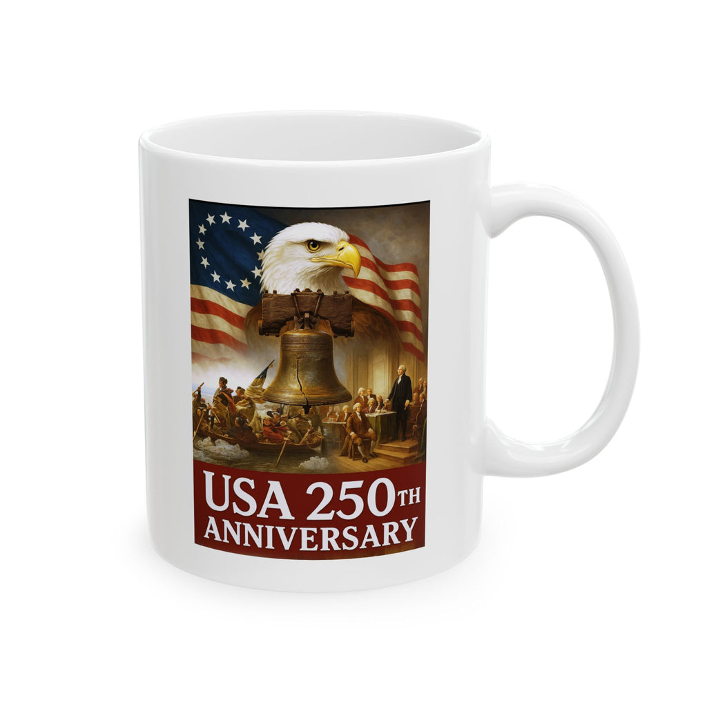 250th USA Anniversary Washington Ceramic Mug, (11oz, 15oz)