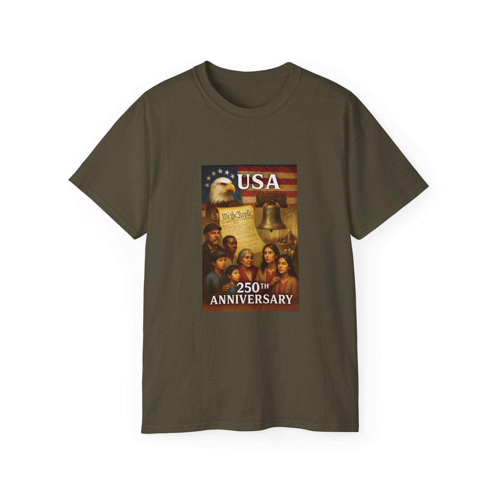 250th USA Anniversary Immigrants Unisex Cotton Tee