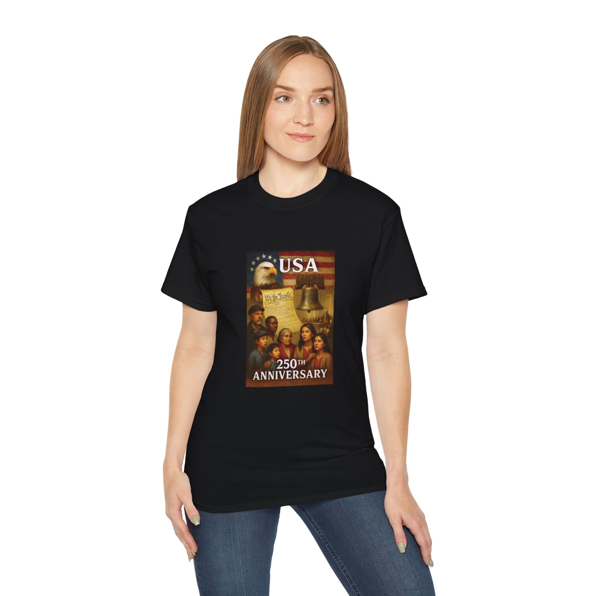 250th USA Anniversary Immigrants Unisex Cotton Tee