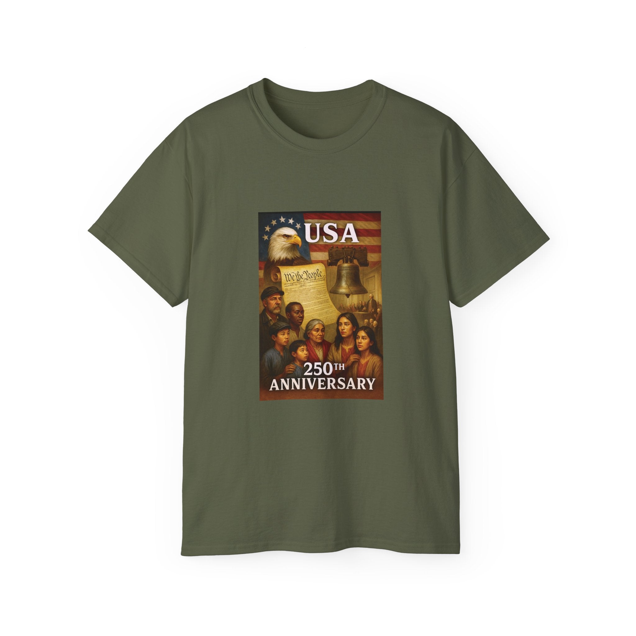 250th USA Anniversary Immigrants Unisex Cotton Tee
