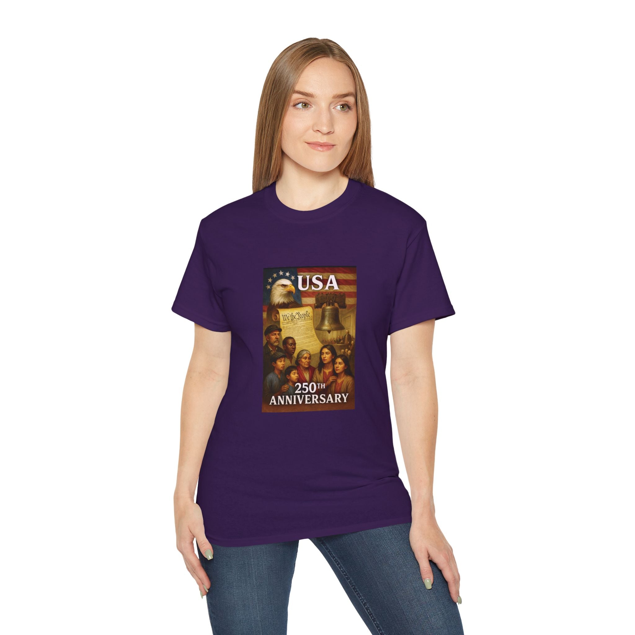 250th USA Anniversary Immigrants Unisex Cotton Tee