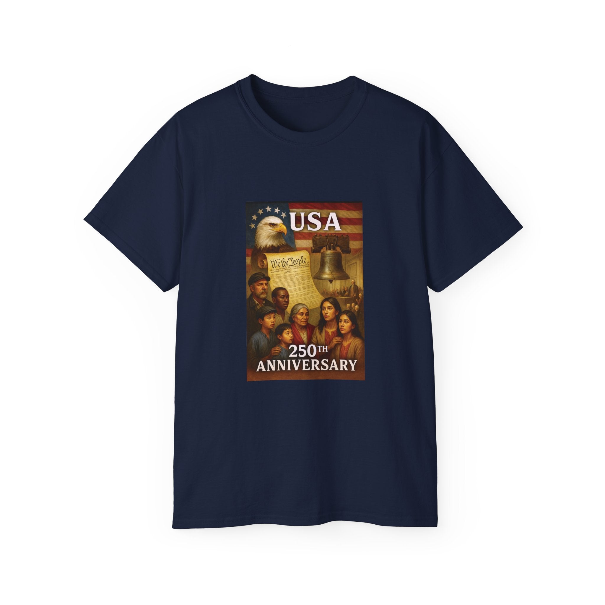 250th USA Anniversary Immigrants Unisex Cotton Tee