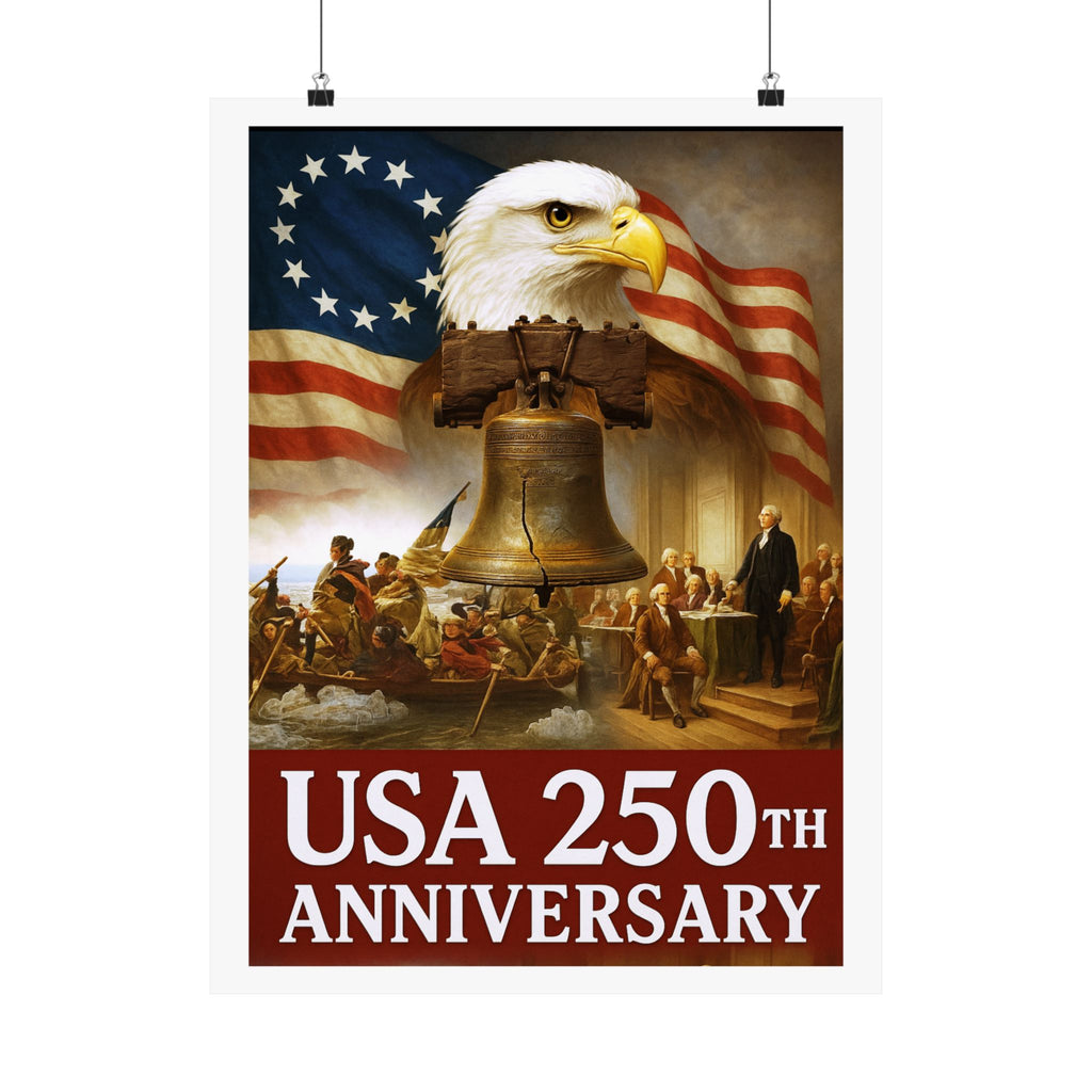 250th USA Anniversary Washington Matte Vertical Poster
